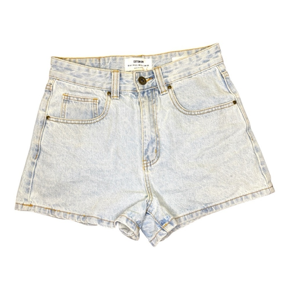 Cotton On Light Wash High Rise Mom Denim Jean Shorts